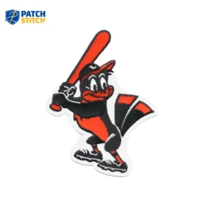 Baltimore Orioles Bird With Bat Black/Orange Embroidery patch
