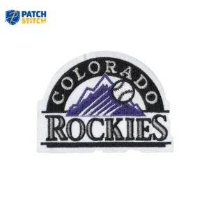 Colorado Rockies Baseball White/Black Mountain Design Embroidery Patch