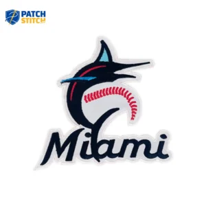 Miami Marlins Vintage Blue/Red Wordmark Patch