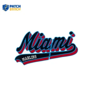 Miami Marlins Block Letter Blue/Black Jacket Patch