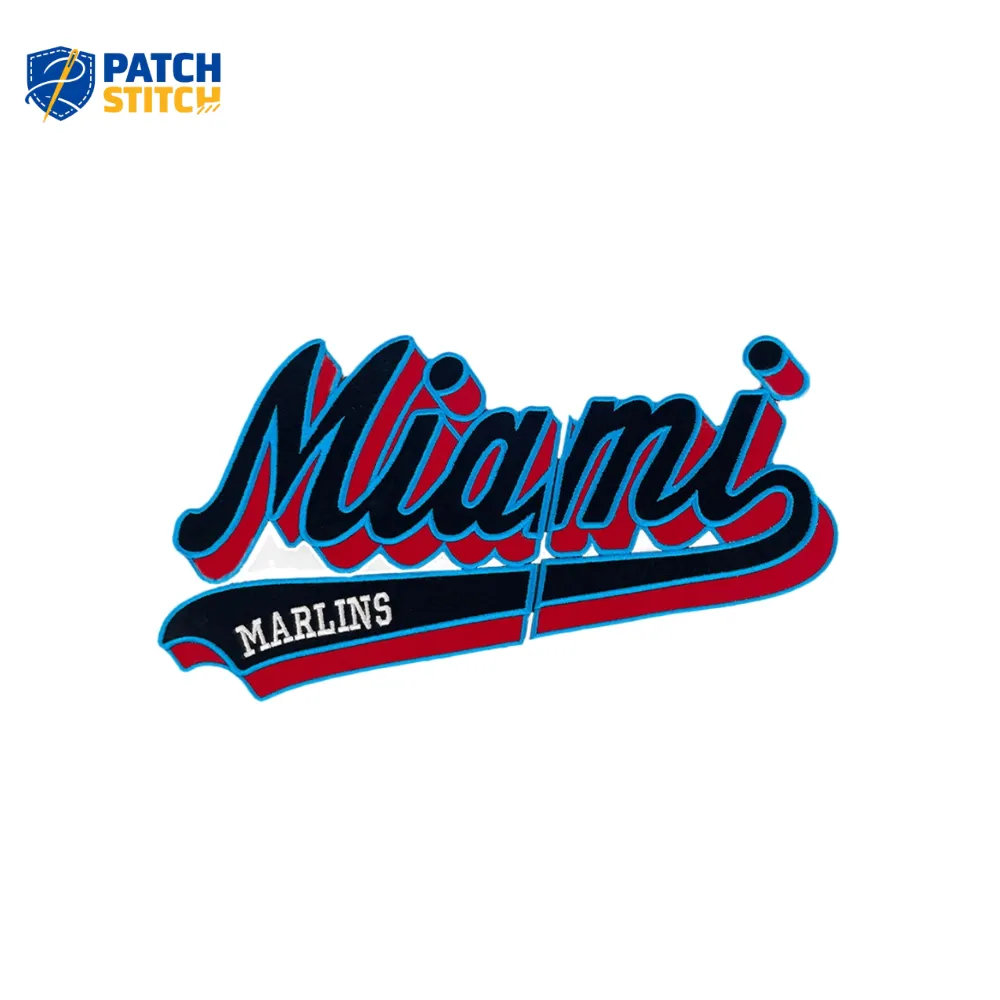Arizona (28) Miami Marlins Block Letter Blue/Black Jacket Patch