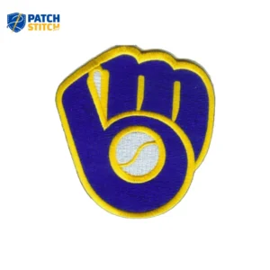 Milwaukee Brewers Glove Yellow/Blue Iron-on Patch