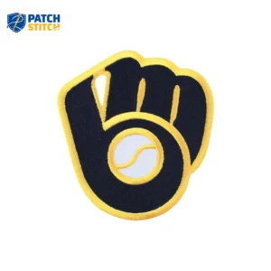 Milwaukee Brewers Glove Yellow/Navy Iron-on Patch