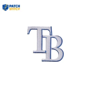Tampa Bay Rays “TB” Logo White Embroidery Iron-on Patch