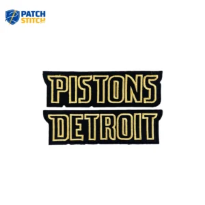 Pistons Detroit Script Black/Gold Embroidered Patch