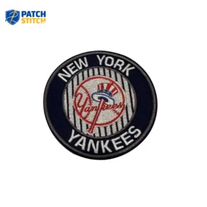 New York Yankees Round Vintage Retro Style Black Iron-on Patch