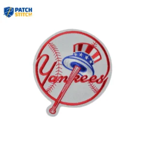 New York Yankees Primary Team Round White/Red Iron-on Patch