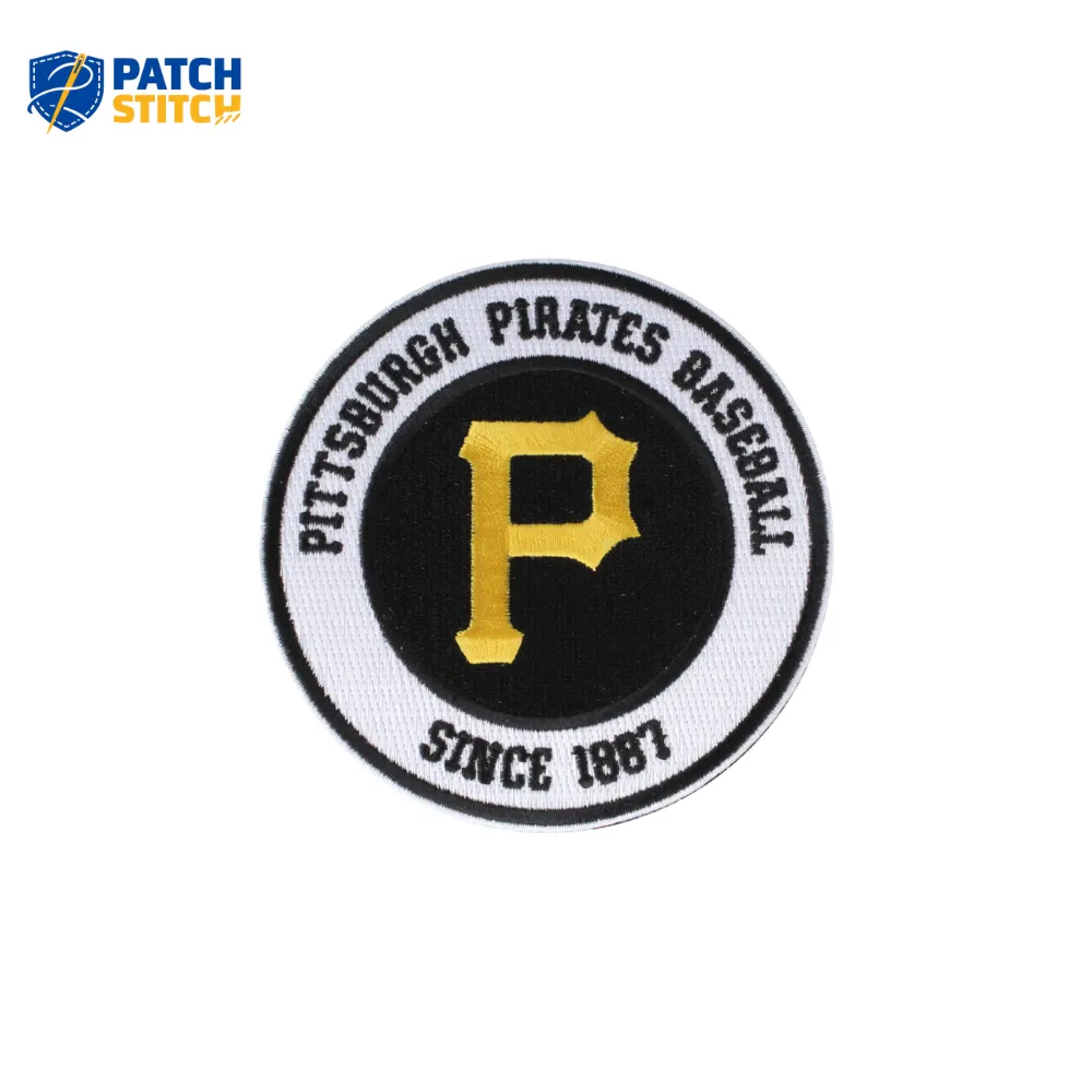 Arizona (77) Pittsburgh Pirates 1887 Round Black/White Embroidery Iron-on Patch