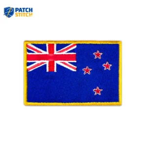 New Zealand Flag Embroidered Golden Border Patch