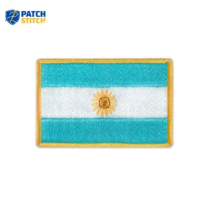 Argentina Flag Embroidered Golden Border Patch