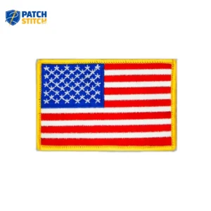 USA Embroidery Golden Border Flag Patch