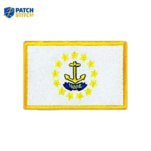 Rhode Island Flag Embroidered Golden Border Patch