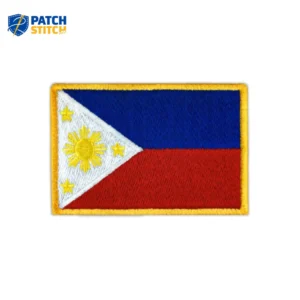 Philippines Flag Embroidered Golden Border Patch