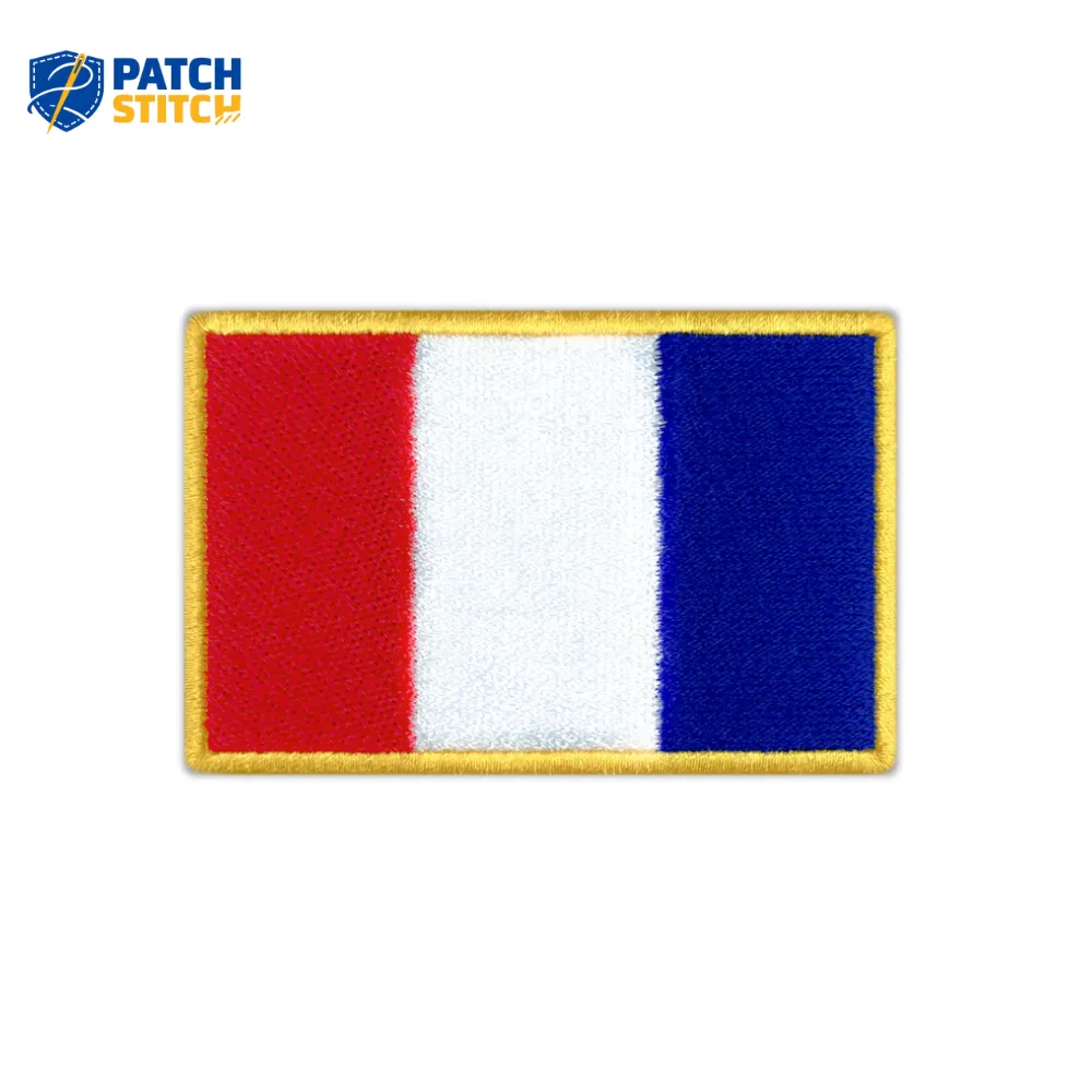 Chicago (3) France Flag Embroidered Golden Border Patch