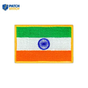 Indian Flag Embroidered Golden Border Patch