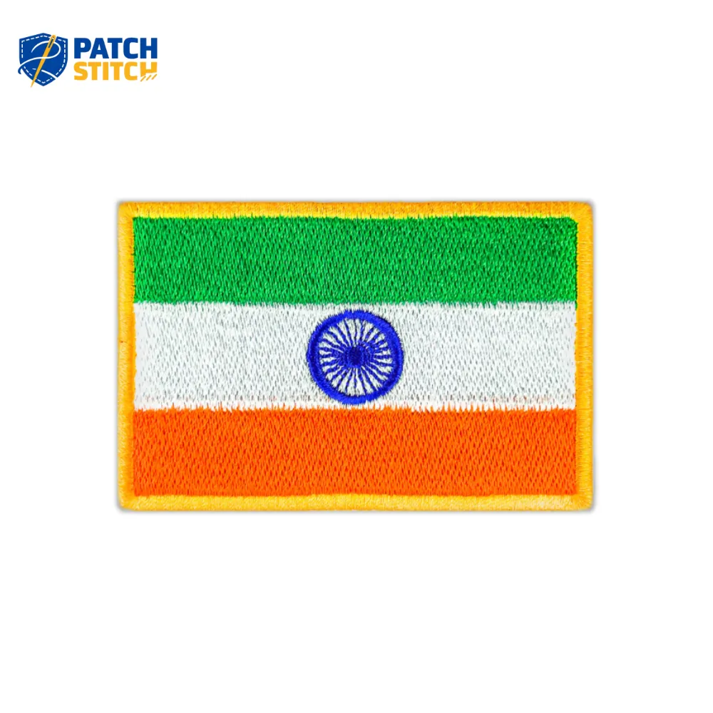 Chicago (3) Indian Flag Embroidered Golden Border Patch