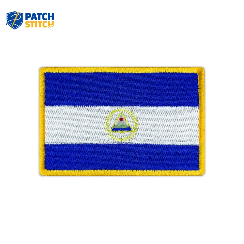 Chicago (4) El Salvador Flag Embroidered Golden Border Patch