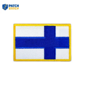 Finland Flag Embroidered Golden Border Patch