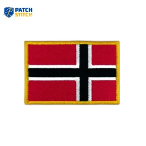 Norway Flag Embroidered Golden Border Patch