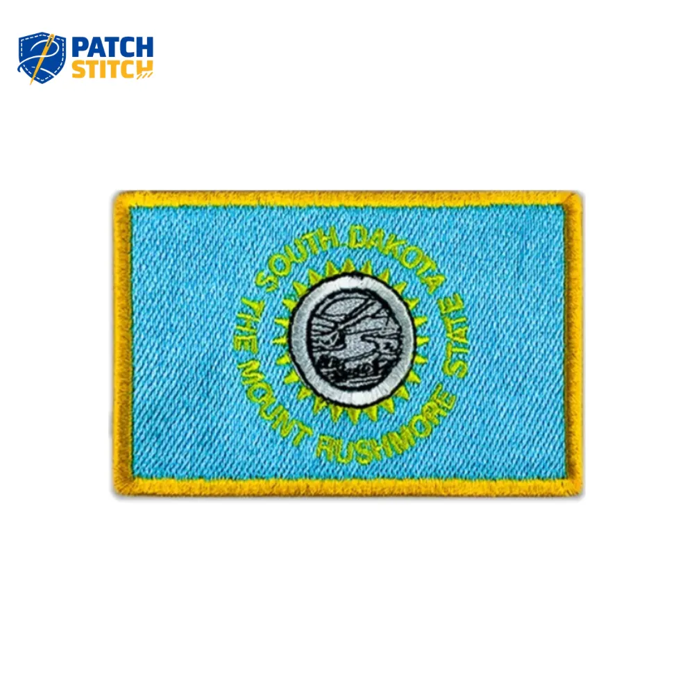 Chicago (6) South Dakota Flag Embroidered Golden Border Patch