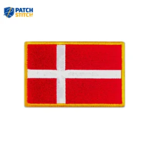 Denmark Flag Embroidered Golden Border Patch