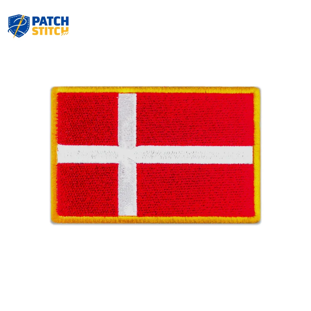 Chicago (6) Denmark Flag Embroidered Golden Border Patch