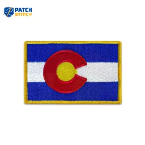 Colorado Flag Embroidered Golden Border Patch