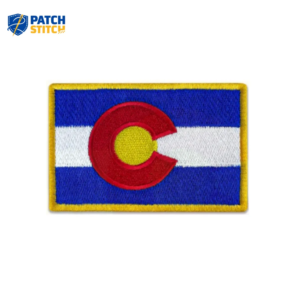 Chicago (7) Colorado Flag Embroidered Golden Border Patch