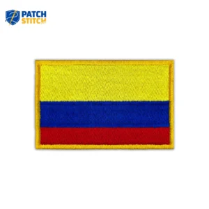 Colombia Flag Embroidered Golden Border Patch