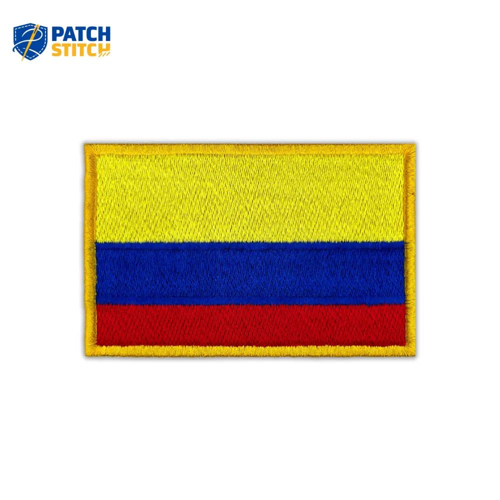 Chicago (7) Colombia Flag Embroidered Golden Border Patch