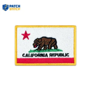 California Flag Embroidered Golden Border Patch