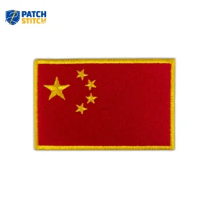 China Flag Embroidered Golden Border Patch
