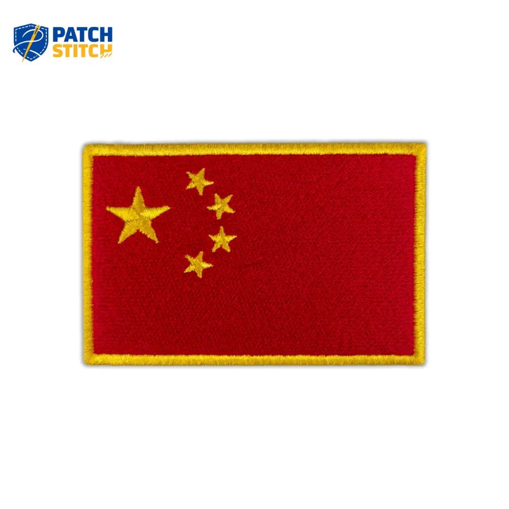 Chicago (8) China Flag Embroidered Golden Border Patch