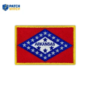 Arkansas Flag Embroidered Golden Border Patch