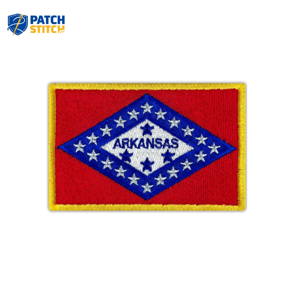 Chicago (9) Arkansas Flag Embroidered Golden Border Patch