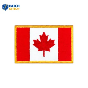 Canada Flag Embroidered Golden Border Patch