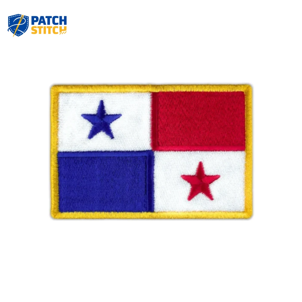 Chicago White Sox MLB Vintage Iron-on Patch This patch is all about honoring history, as the word “vintage” says. The embroidery feels rich and textured that reminds of the old days of Sox basebal (10) Panama Flag Embroidered Golden Border Patch