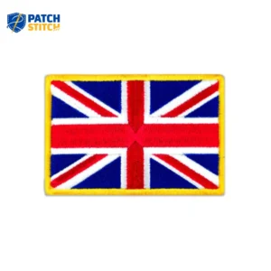 UK Flag Embroidered Golden Border Patch