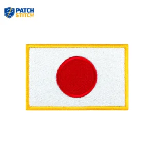 Japan Flag Embroidered Golden Border Patch