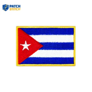 Cuba Flag Embroidered Golden Border Patch