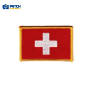 Switzerland Flag Embroidered Golden Border Patch