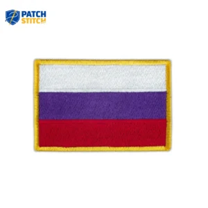 Russia Flag Embroidered Golden Border Patch