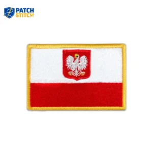 Poland Flag Embroidered Golden Border Patch
