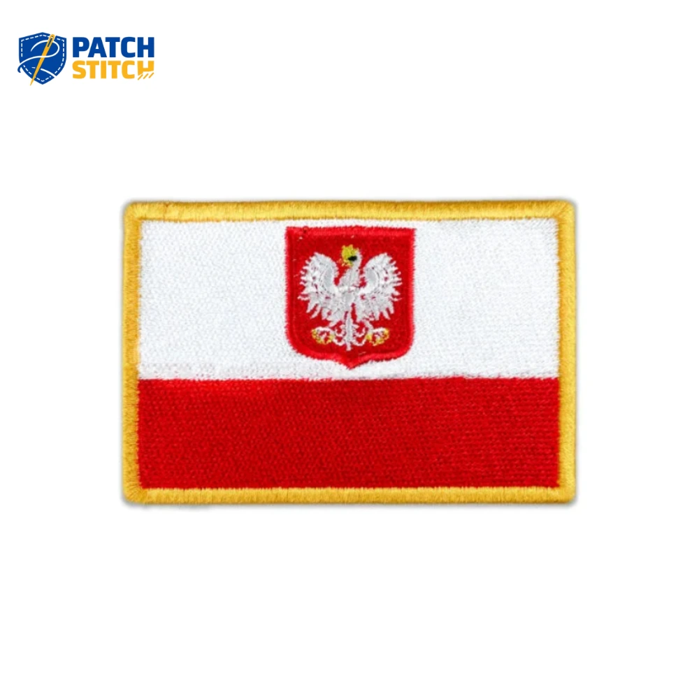 Chicago White Sox MLB Vintage Iron-on Patch This patch is all about honoring history, as the word “vintage” says. The embroidery feels rich and textured that reminds of the old days of Sox basebal (9) Poland Flag Embroidered Golden Border Patch
